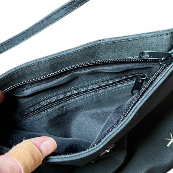 Vintage Black Beaded Handbag, Lined, Zipper Close & Interior Zipper Pocket, 6x9 - Picture 5 of 6